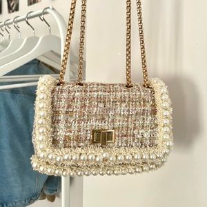 Tweed shoulder & crossbody bag